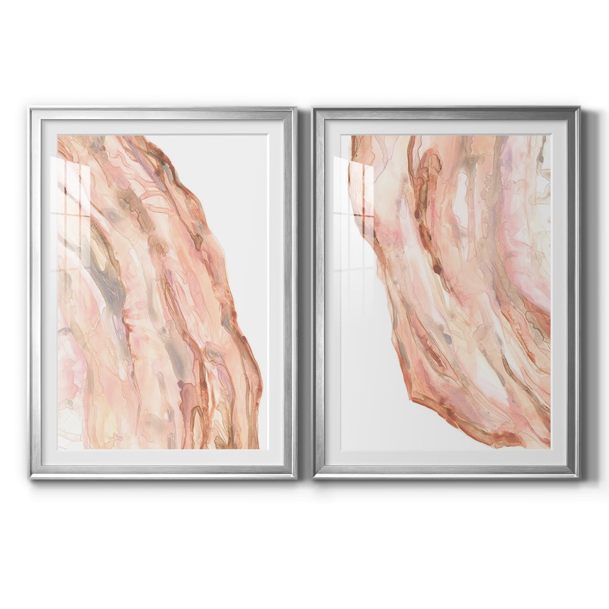 Wexford Home Rose Quartz I Premium Framed Print, 26.5" x 36.5" - Ready to Hang, Silver (Set of 2)