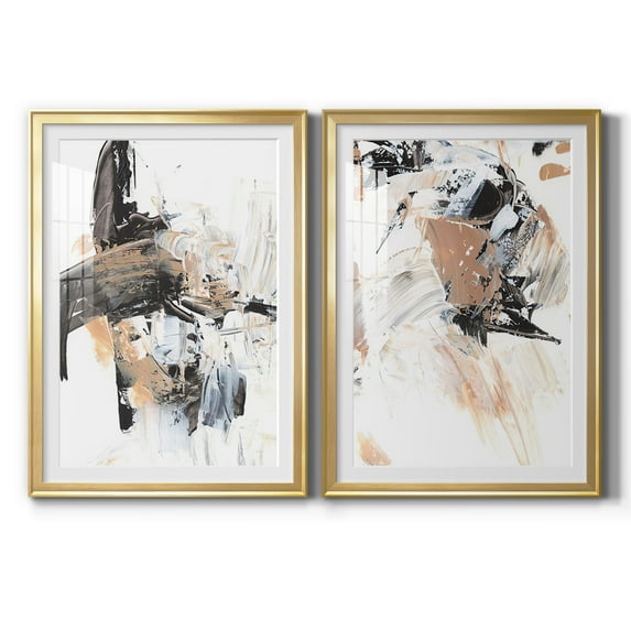 Wexford Home Ruckus I Premium Framed Print, 18.5" x 24.5" - Ready to Hang, Gold (Set of 2)