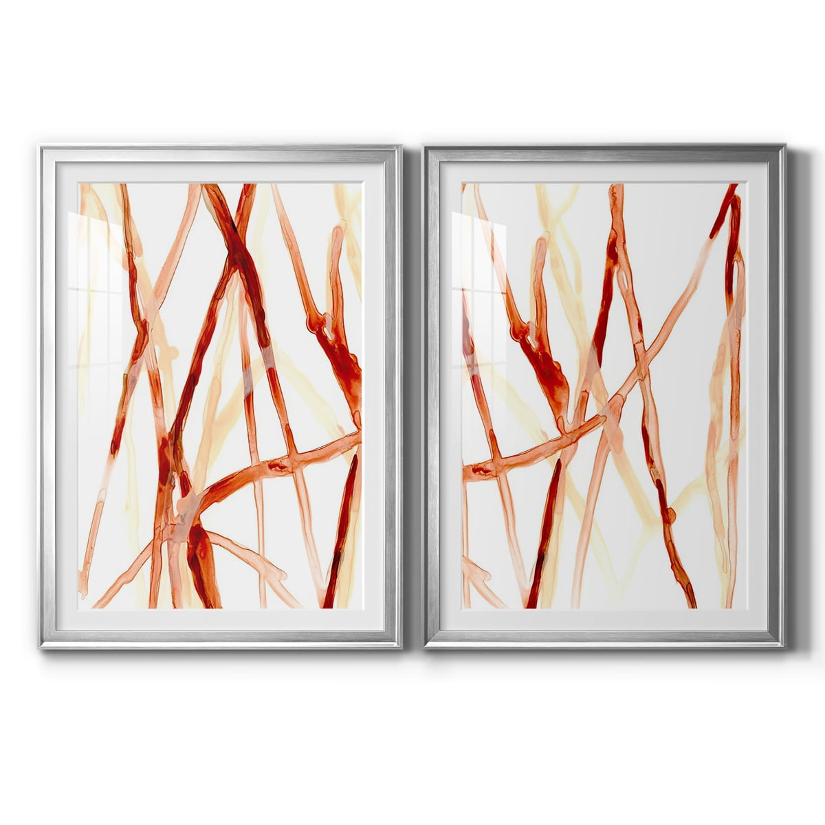 Wexford Home Runnel V Premium Framed Print, 26.5" x 36.5" - Ready to Hang, Silver (Set of 2)
