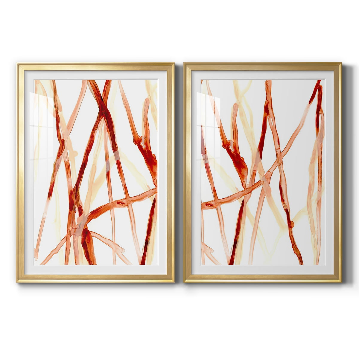 Wexford Home Runnel V Premium Framed Print, 30.5" x 42.5" - Ready to Hang, Gold (Set of 2)