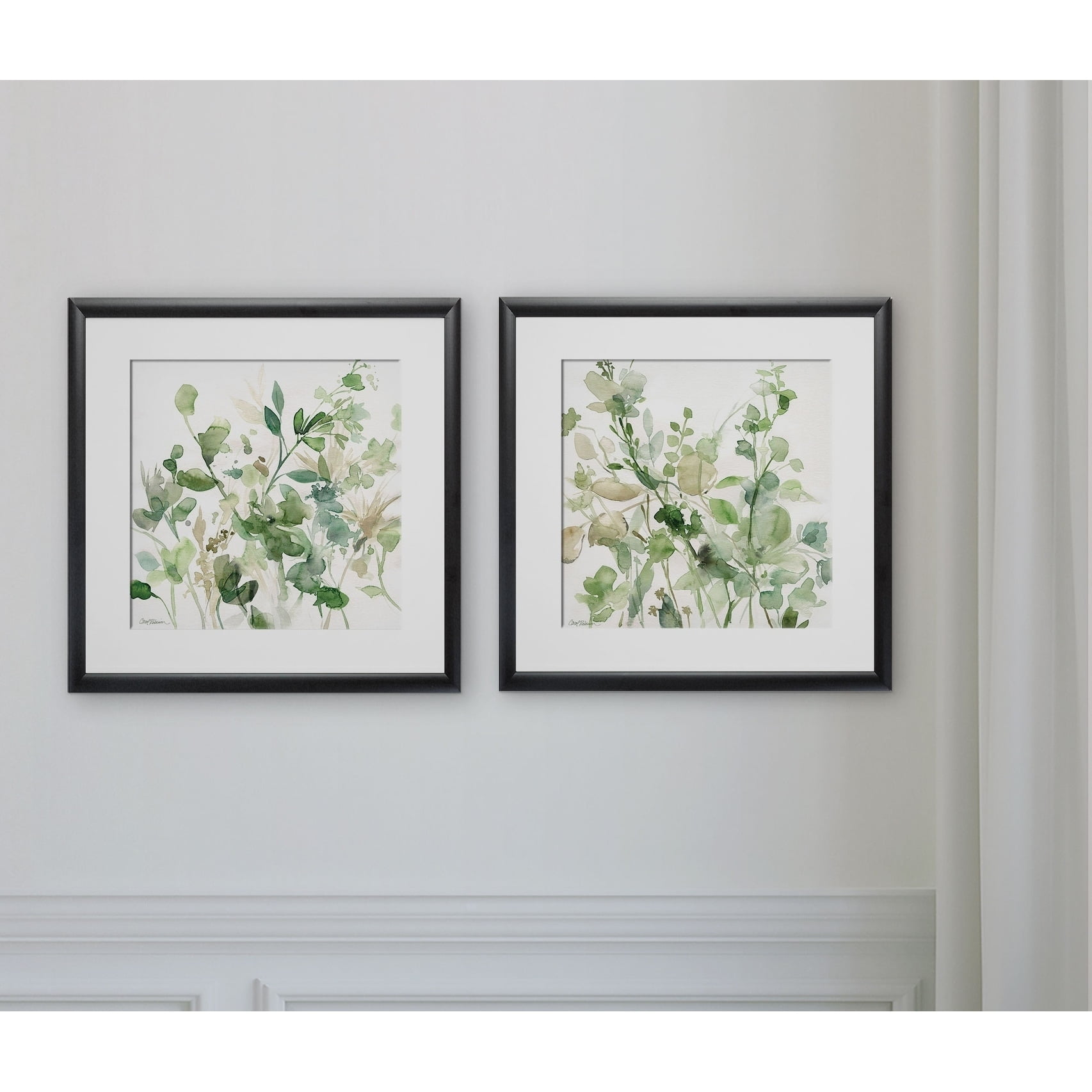 Sage Garden 16'' x 16'' Framed Botanical Print Set