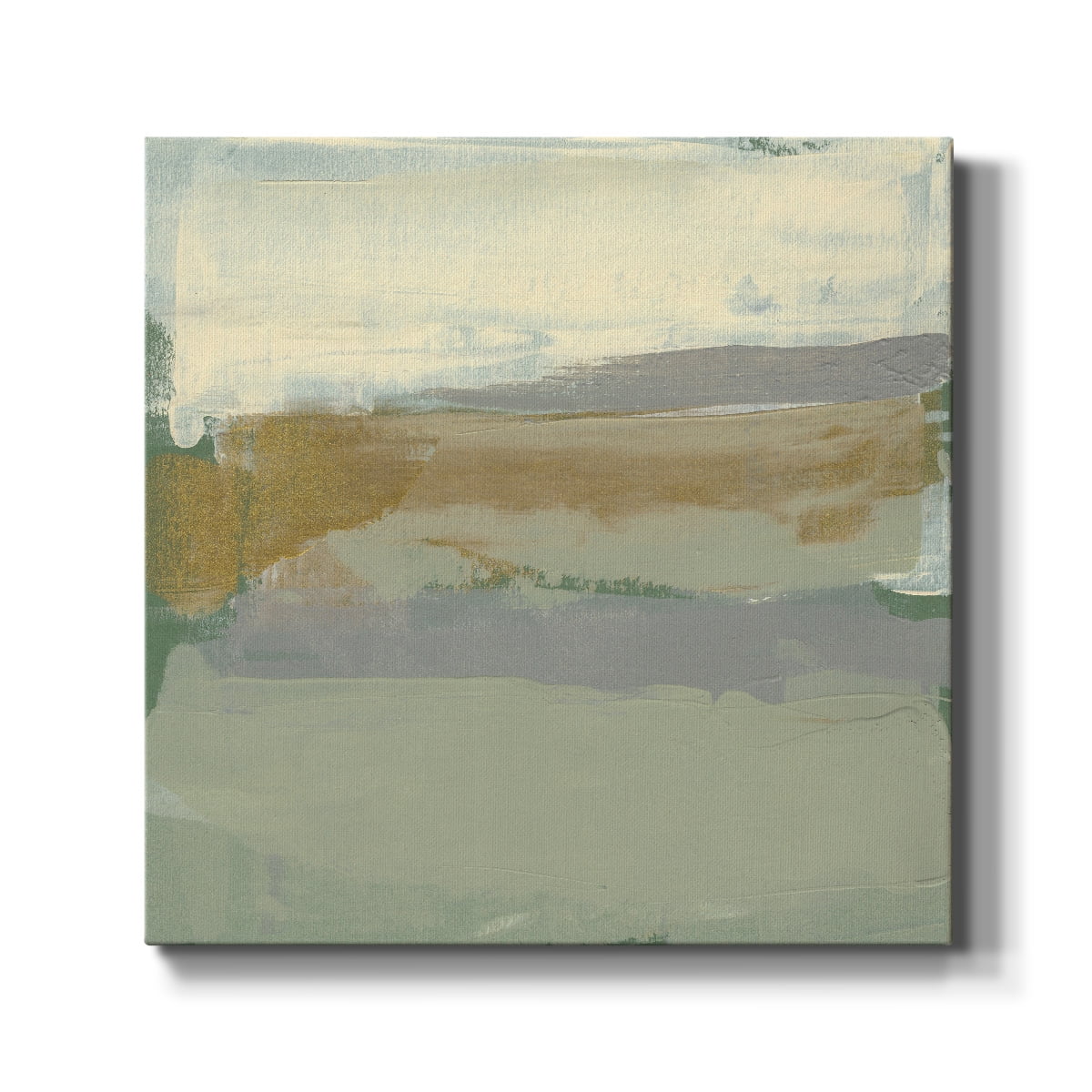 Wexford Home Sage & Gold Swipe I-Premium Gallery Wrapped Canvas, 40" x 40" - Ready to Hang