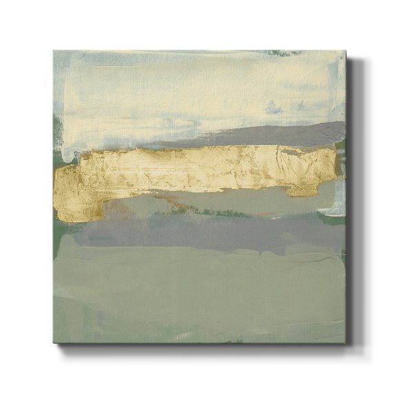 Wexford Home Sage & Gold Swipe II-Premium Gallery Wrapped Canvas, 24" x 24" - Ready to Hang