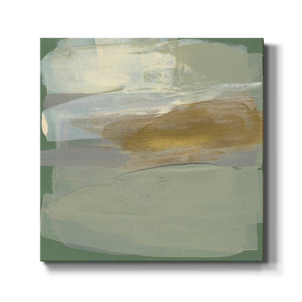 Wexford Home Sage & Gold Swipe III-Premium Gallery Wrapped Canvas, 10" x 10" - Ready to Hang