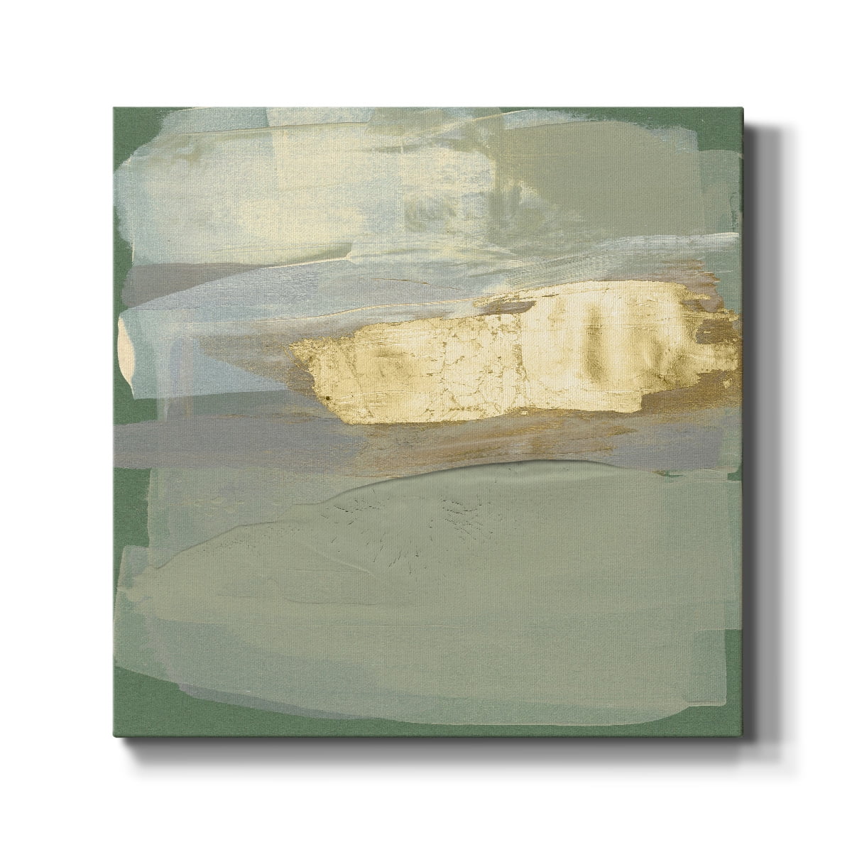 Wexford Home Sage & Gold Swipe IV-Premium Gallery Wrapped Canvas, 24" x 24" - Ready to Hang