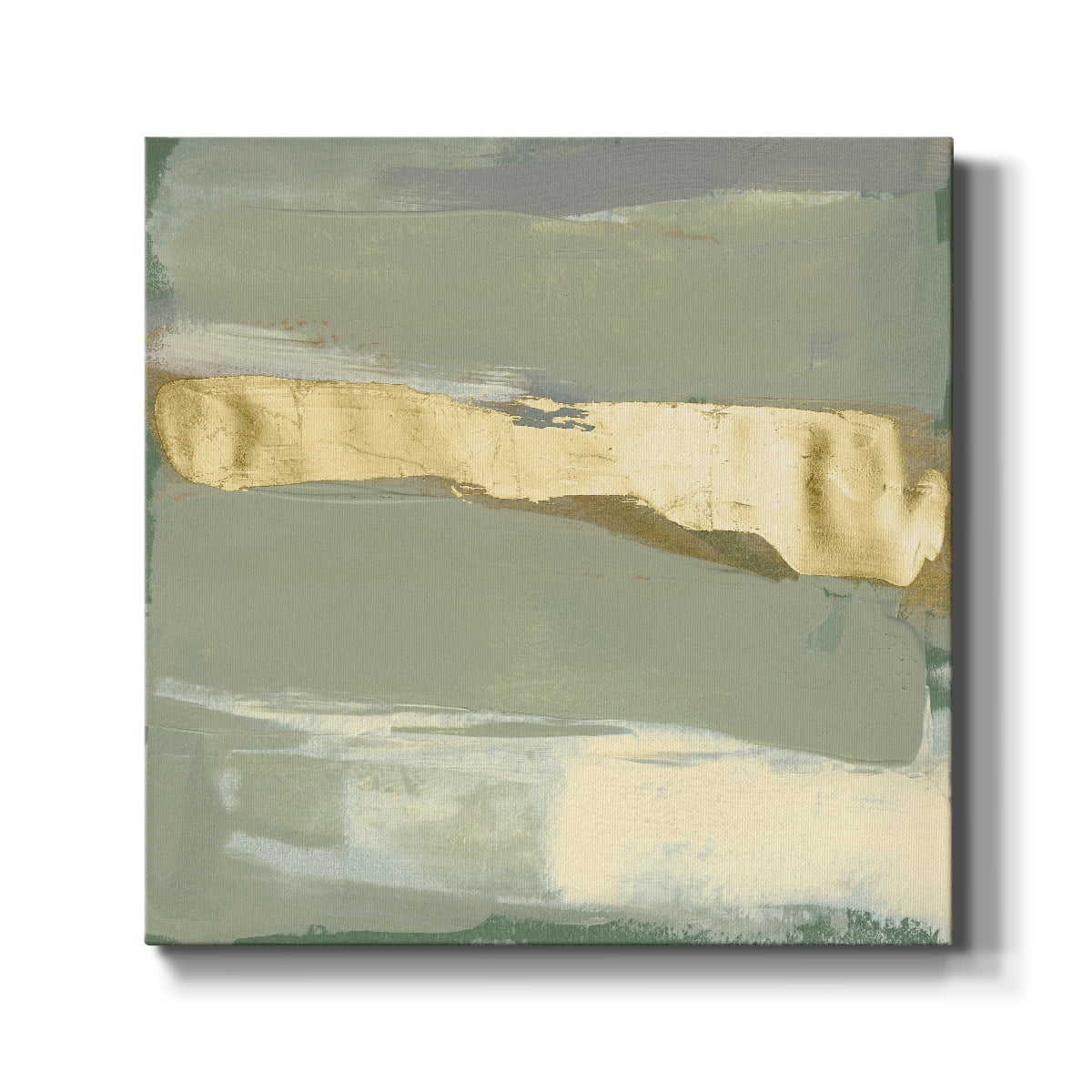 Wexford Home Sage & Gold Swipe VI-Premium Gallery Wrapped Canvas, 40" x 40" - Ready to Hang