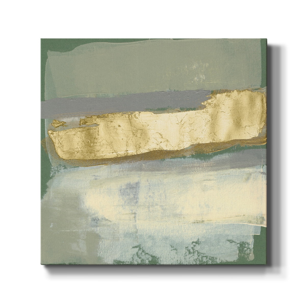 Wexford Home Sage & Gold Swipe VIII-Premium Gallery WWrapped Canvas, 40" x 40" - Ready to Hang