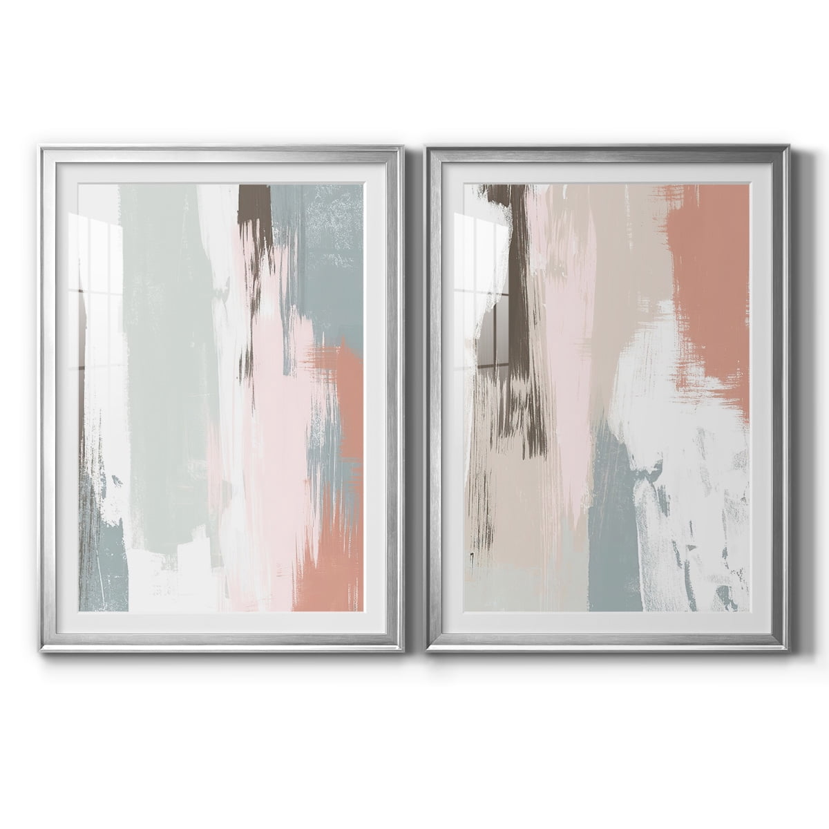 Wexford Home Sandstone Peel III Premium Framed Print, 30.5" x 42.5" - Ready to Hang, Silver (Set of 2)
