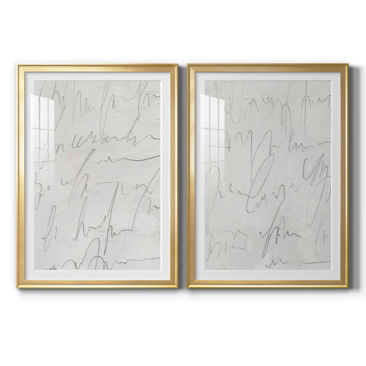 Wexford Home Scrabble I Premium Framed Print, 18.5" x 24.5" - Ready to Hang, Gold (Set of 2)