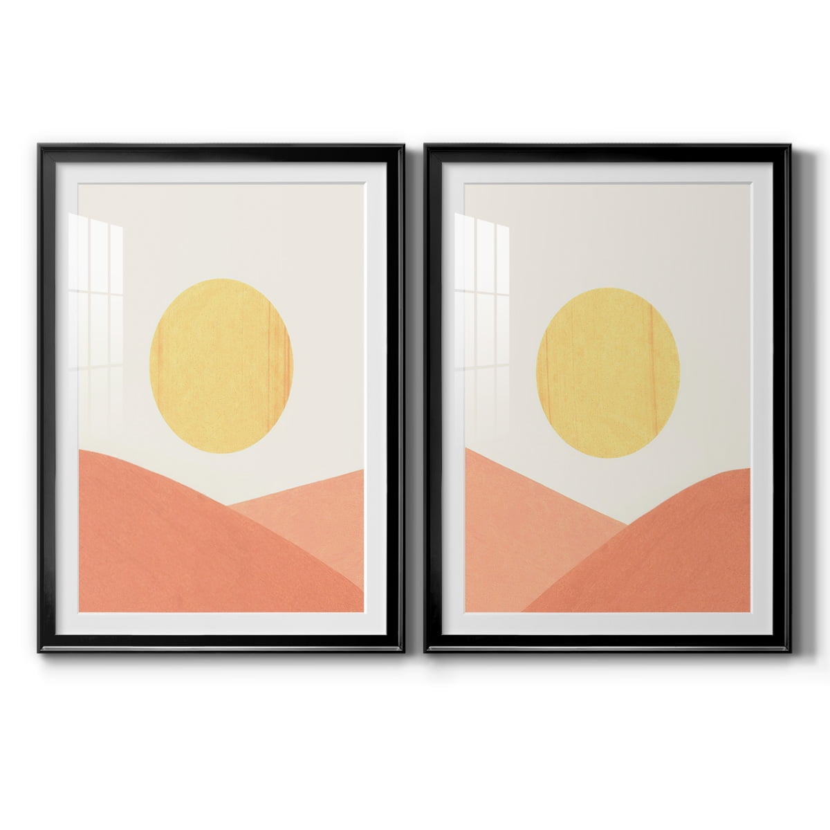 Wexford Home Simple Boho Sun I Premium Framed Print, 22.5" x 30.5" - Ready to Hang, Black (Set of 2)