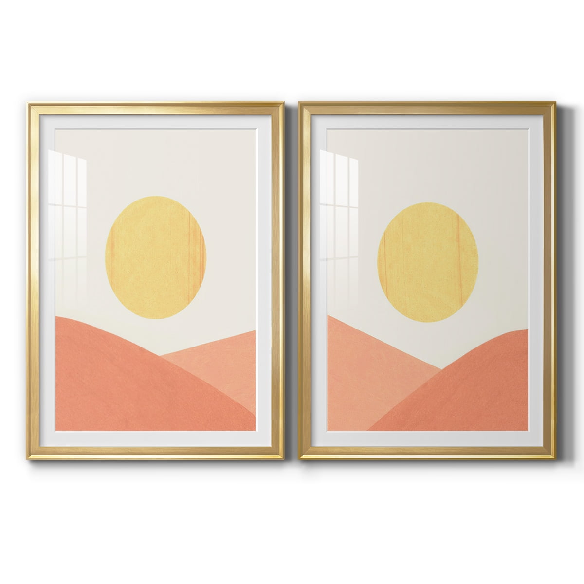 Wexford Home Simple Boho Sun I Premium Framed Print, 22.5" x 30.5" - Ready to Hang, Gold (Set of 2)