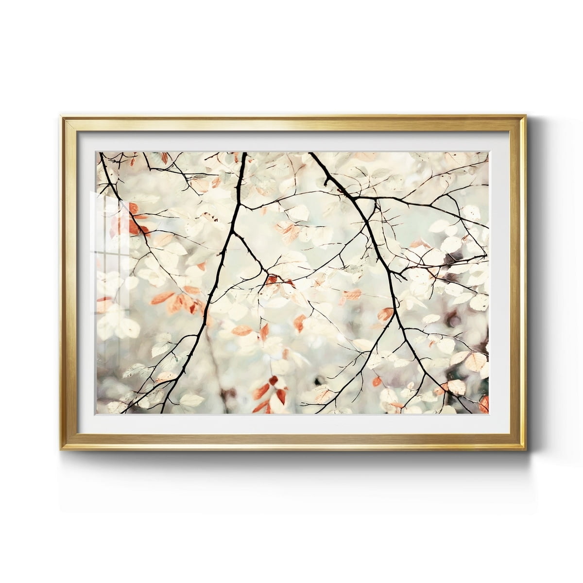 Gold Framed Distressed Wood Print with Acrylic Glass