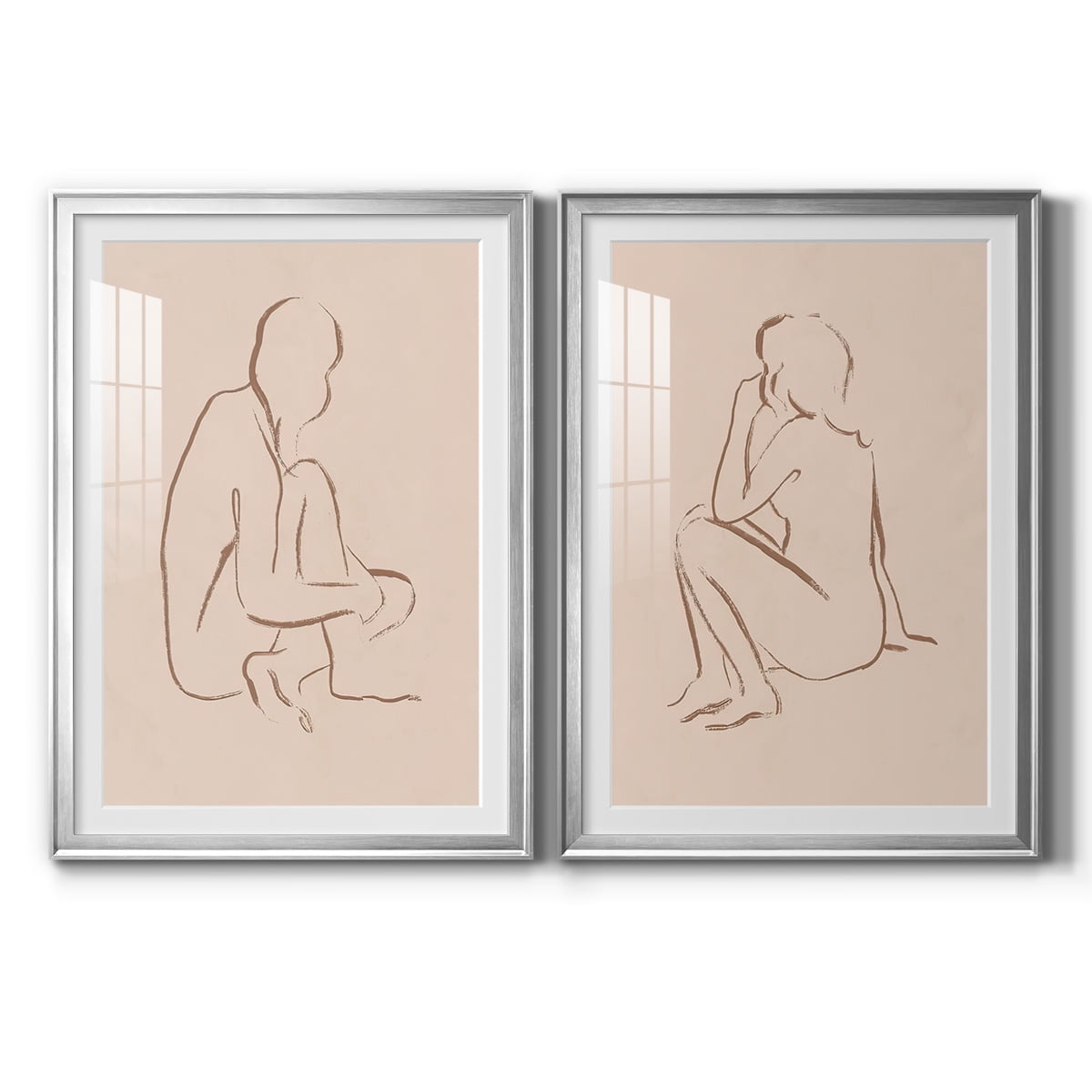 Wexford Home Sketched Pose I Premium Framed Print, 18.5" x 24.5" - Ready to Hang, Silver (Set of 2)