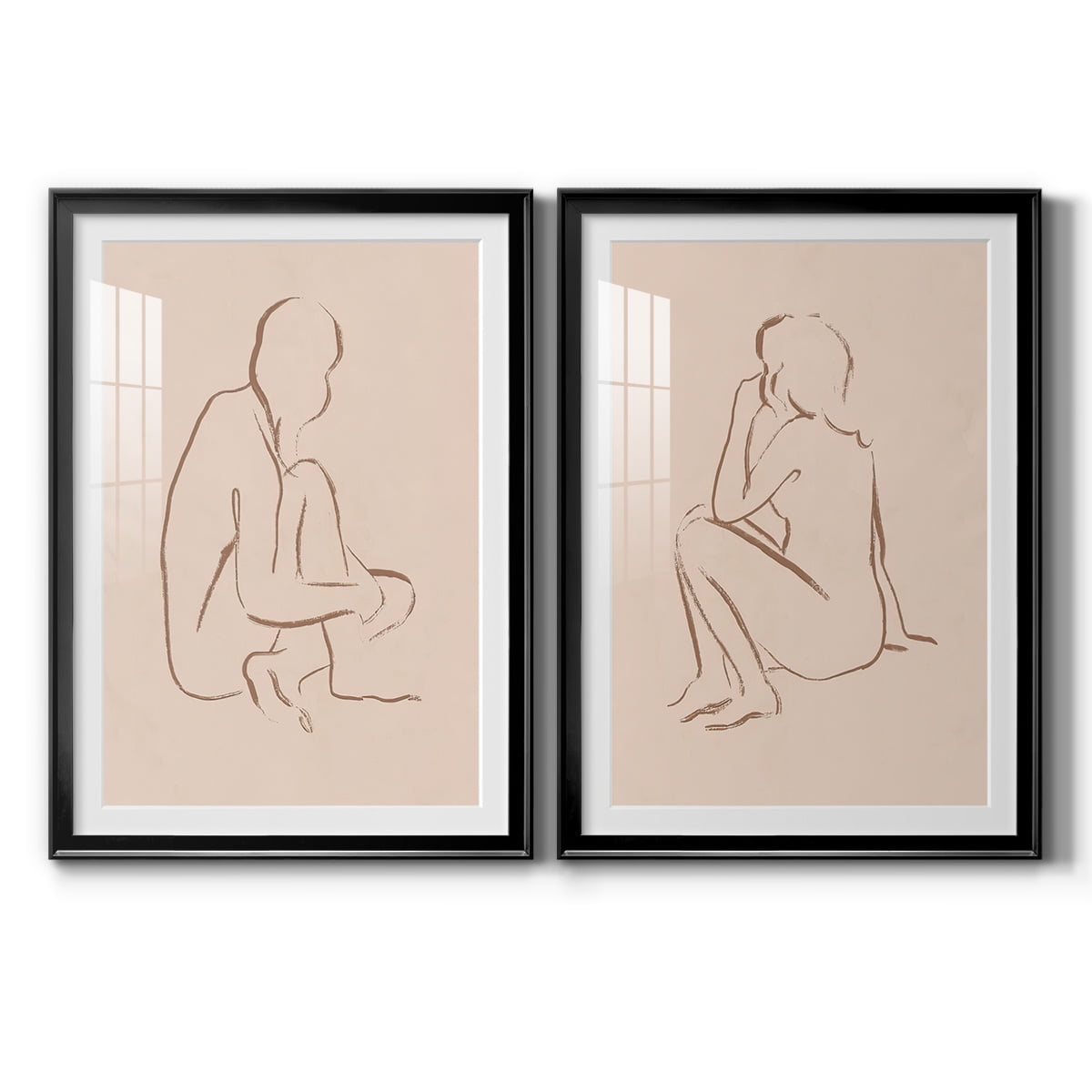 Wexford Home Sketched Pose I Premium Framed Print, 22.5" x 30.5" - Ready to Hang, Black (Set of 2)