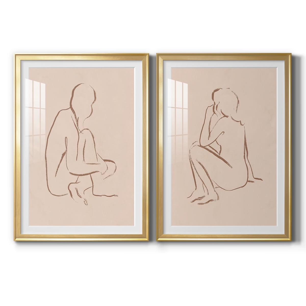 Wexford Home Sketched Pose I Premium Framed Print, 26.5" x 36.5" - Ready to Hang, Gold (Set of 2)