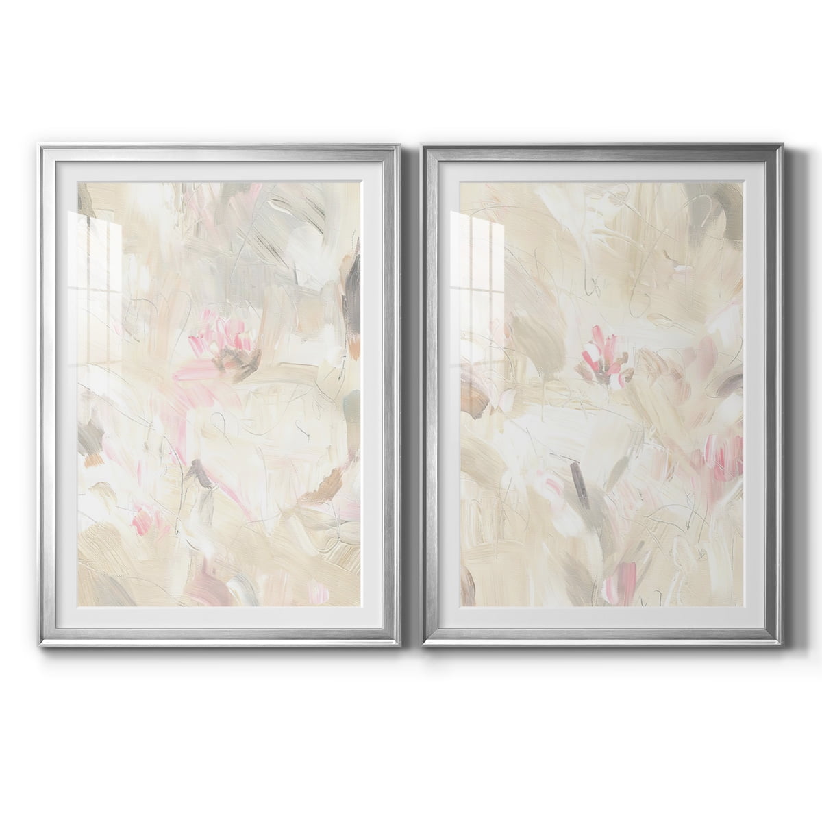 Wexford Home Soft Abstraction I Premium Framed Print, 26.5" x 36.5" - Ready to Hang, Silver (Set of 2)