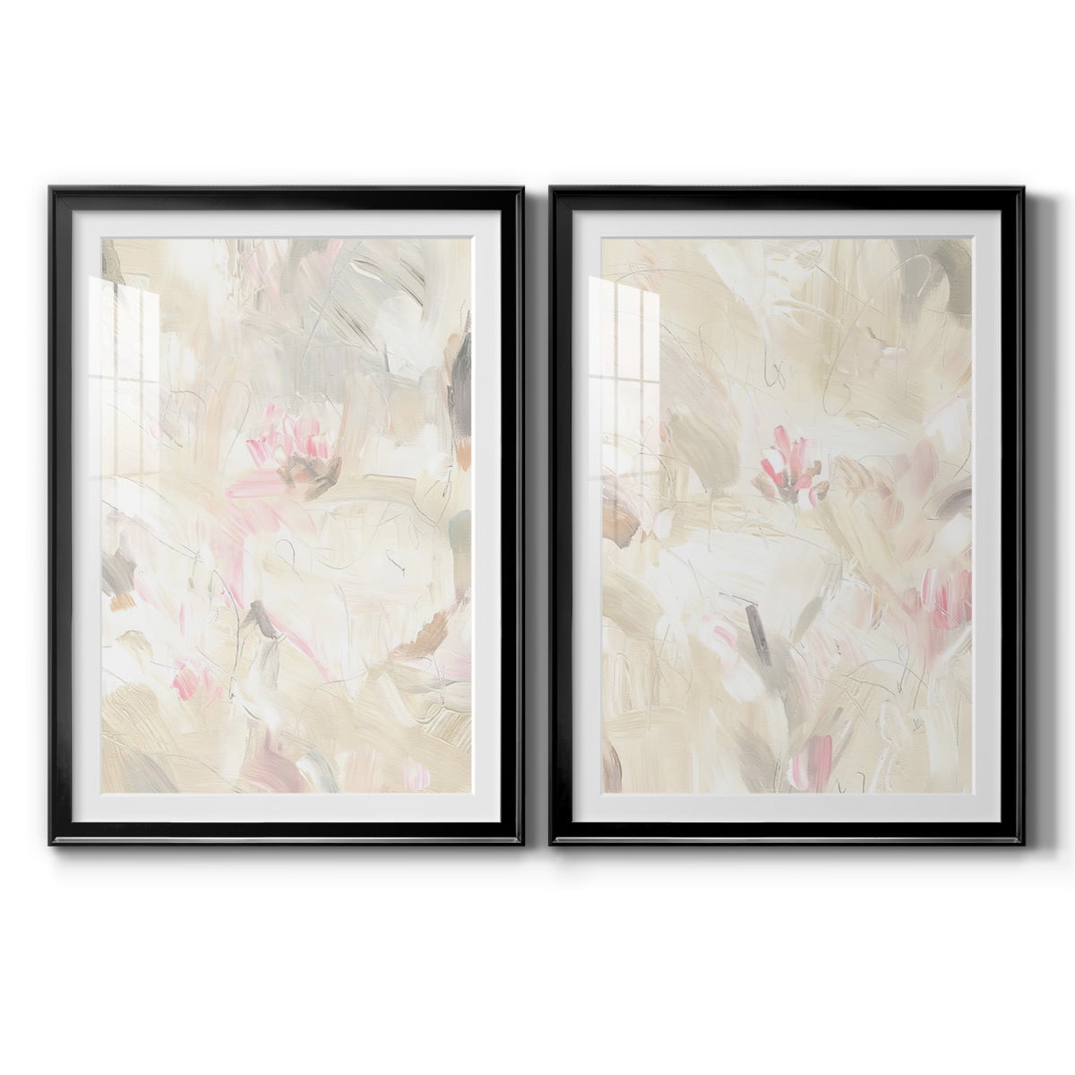 Wexford Home Soft Abstraction I Premium Framed Print, 30.5" x 42.5" - Ready to Hang, Black (Set of 2)