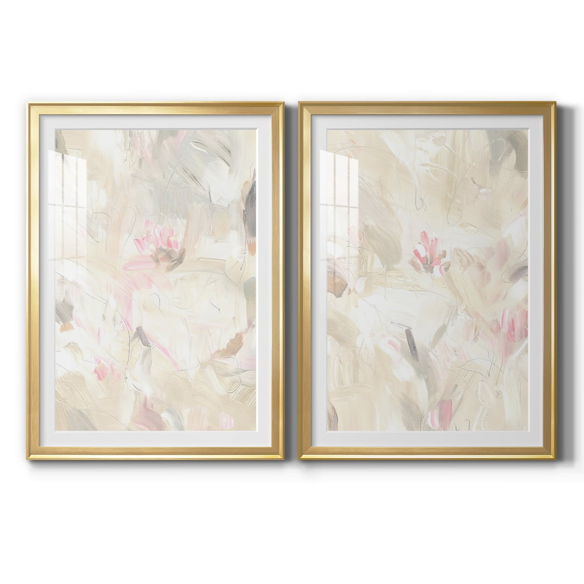 Wexford Home Soft Abstraction I Premium Framed Print, 30.5" x 42.5" - Ready to Hang, Gold (Set of 2)