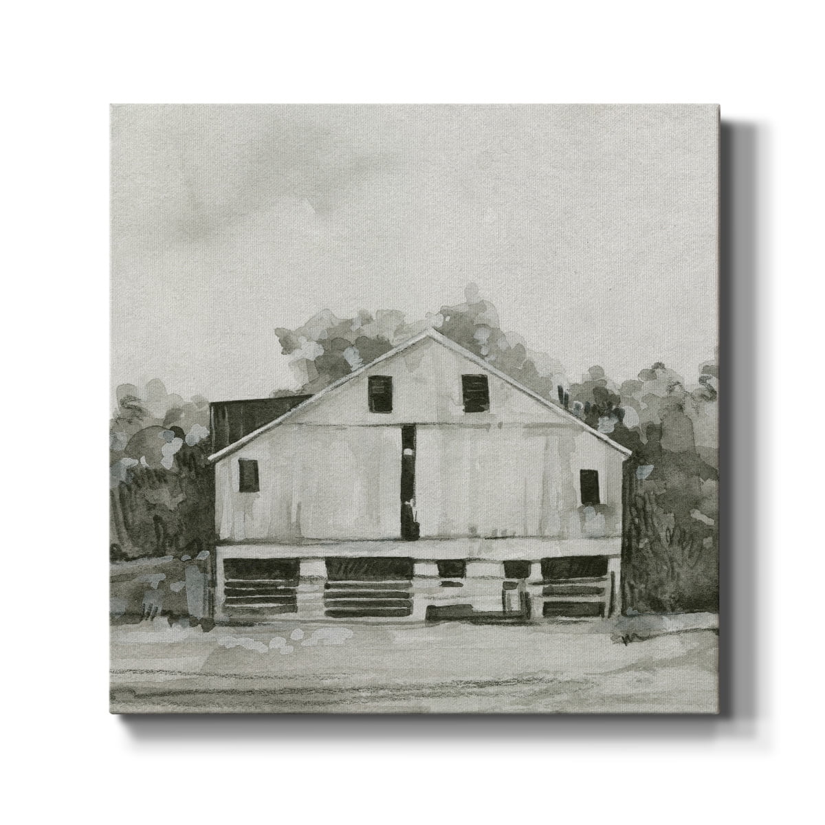 Wexford Home Solemn Barn Sketch I-Premium Gallery Wrapped Canvas, 24" x 24" - Ready to Hang