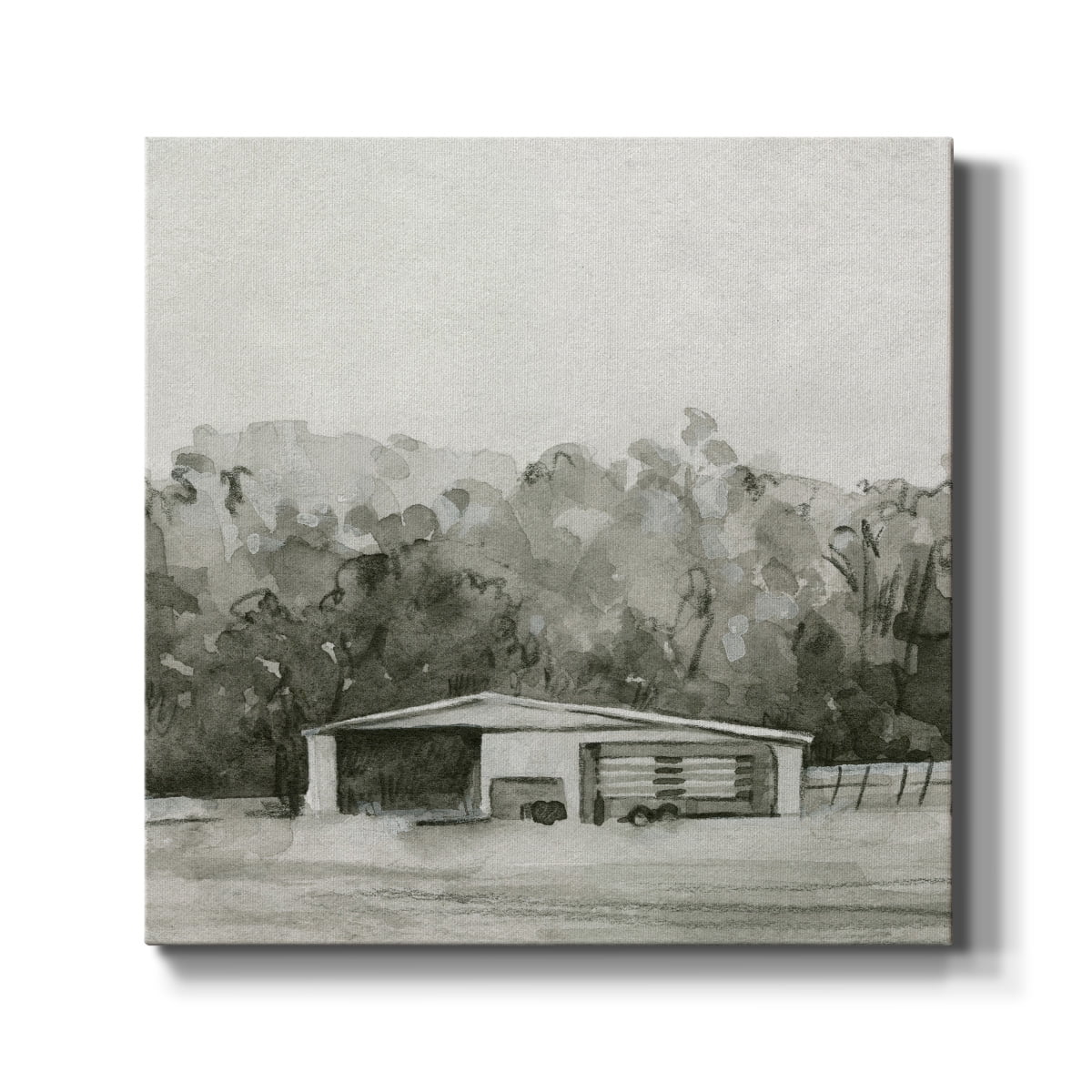 Wexford Home Solemn Barn Sketch II-Premium Gallery Wrapped Canvas, 24" x 24" - Ready to Hang