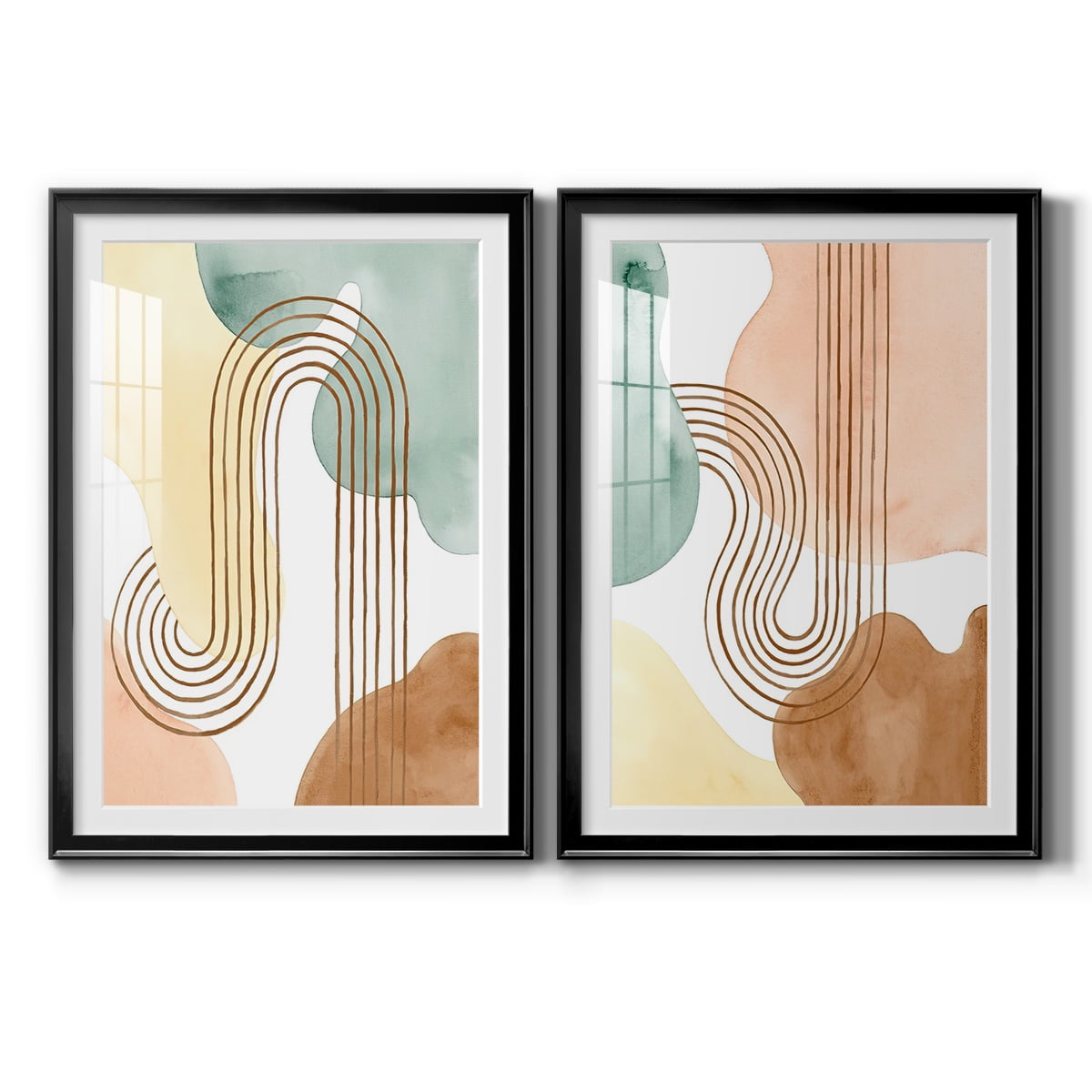 Wexford Home Spring Shapes I Premium Framed Print, 18.5" x 24.5" - Ready to Hang, Black (Set of 2)