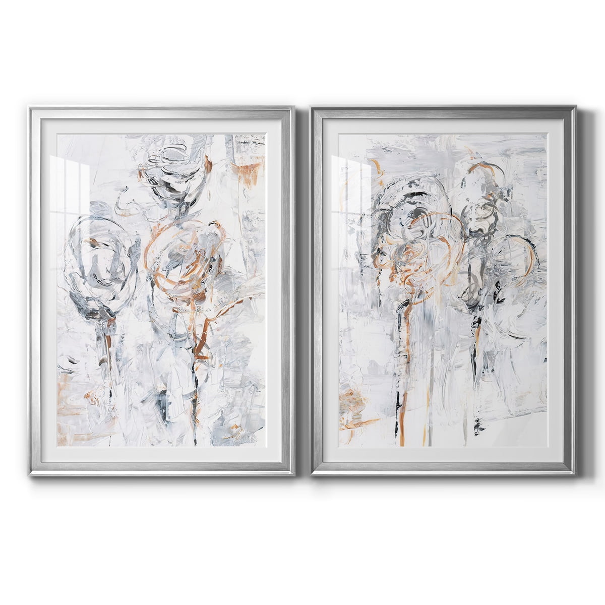 Wexford Home Spring Wildflowers I Premium Framed Print, 18.5" x 24.5" - Ready to Hang, Silver (Set of 2)