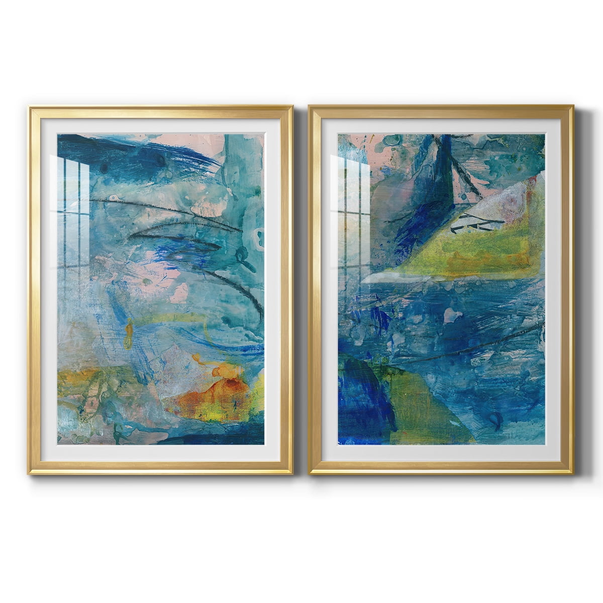 Wexford Home Spring Winds V Premium Framed Print, 18.5" x 24.5" - Ready to Hang, Gold (Set of 2)