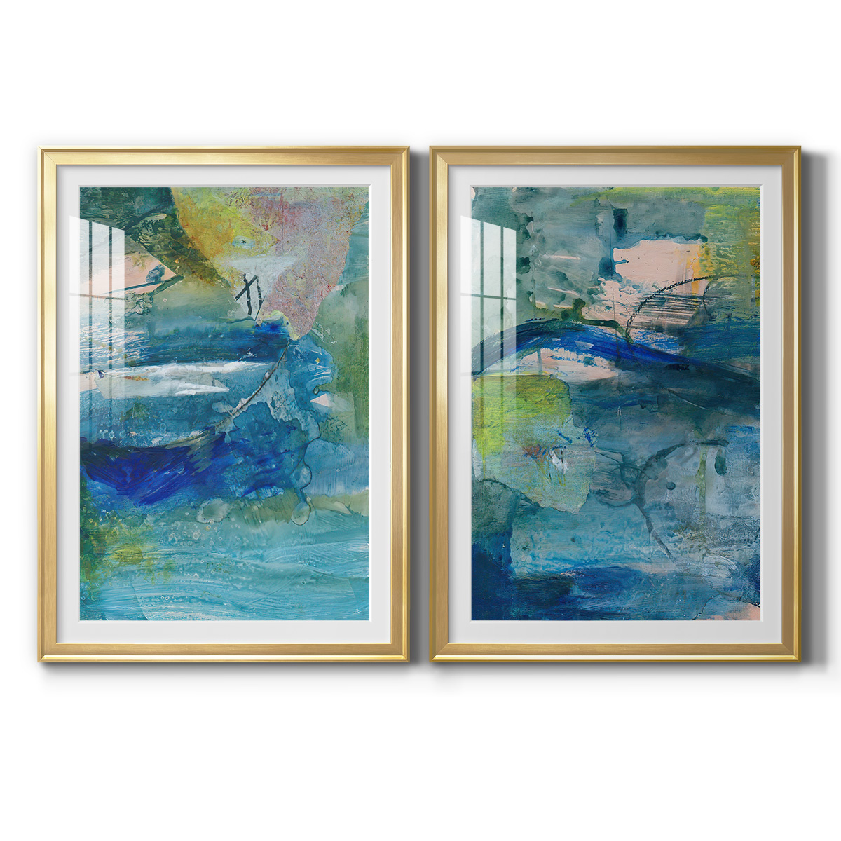 Wexford Home Spring Winds VII Premium Framed Print, 30.5" x 42.5" - Ready to Hang, Gold (Set of 2)