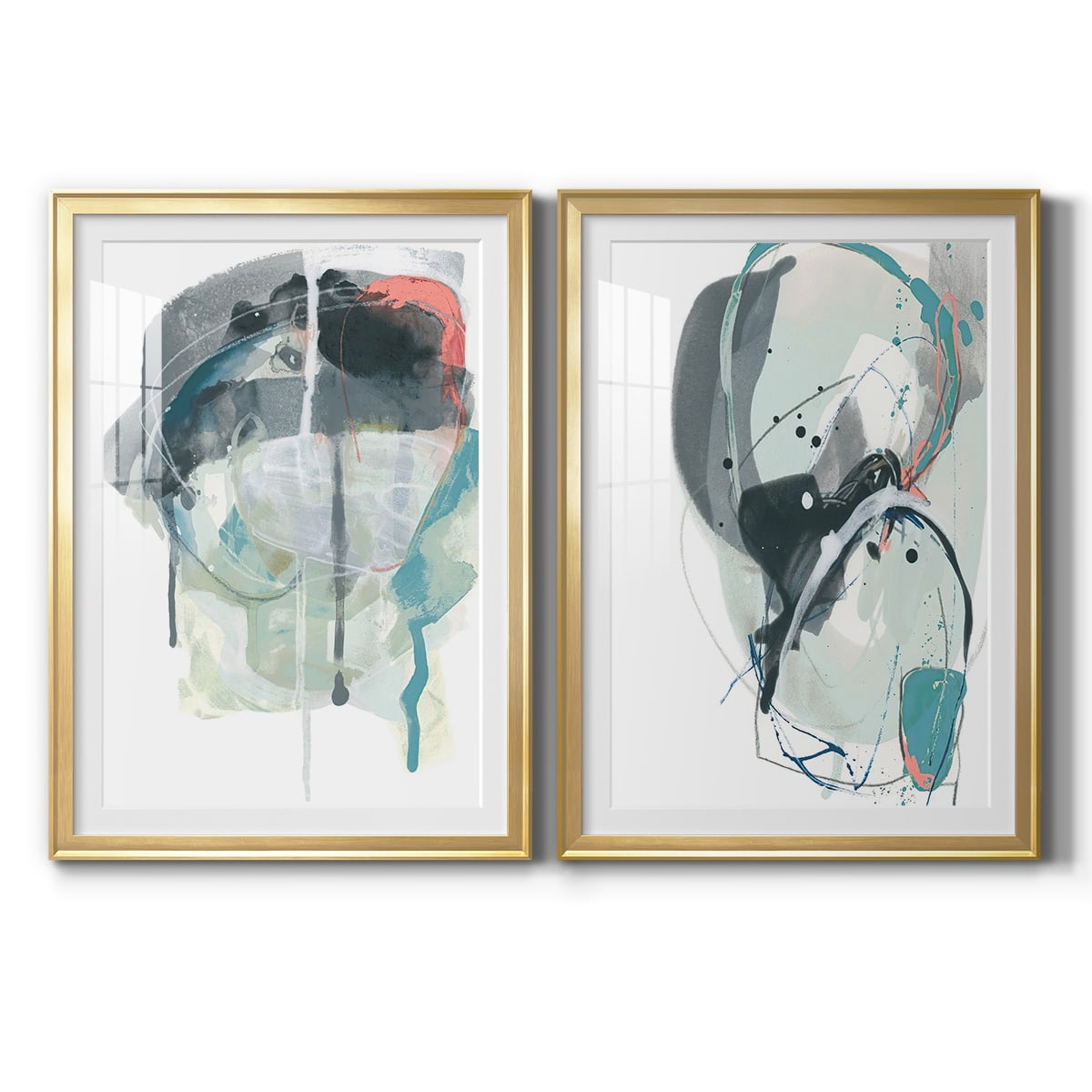 Wexford Home Stone Aperture III Premium Framed Print, 26.5" x 36.5" - Ready to Hang, Gold (Set of 2)