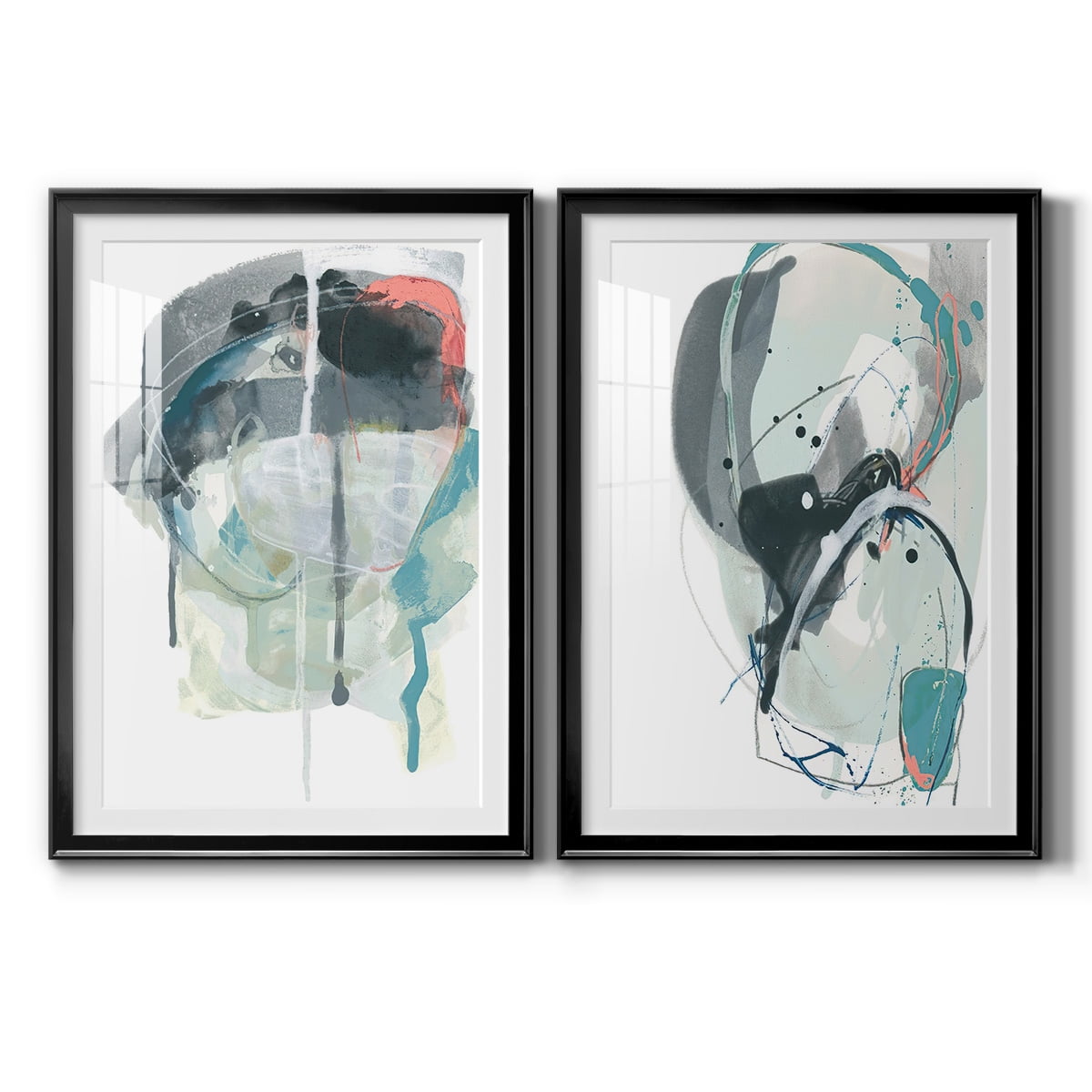 Wexford Home Stone Aperture III Premium Framed Print, 30.5" x 42.5" - Ready to Hang, Black (Set of 2)