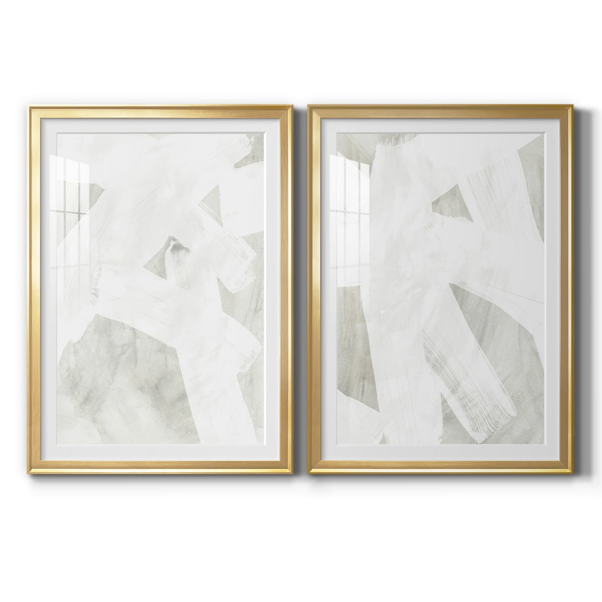 Wexford Home Stone Brush I Premium Framed Print, 26.5" x 36.5" - Ready to Hang, Gold (Set of 2)