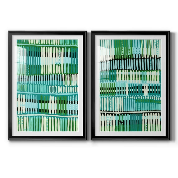 Wexford Home Teal Pattern I Premium Framed Print, 18.5" x 24.5" - Ready to Hang, Black (Set of 2)