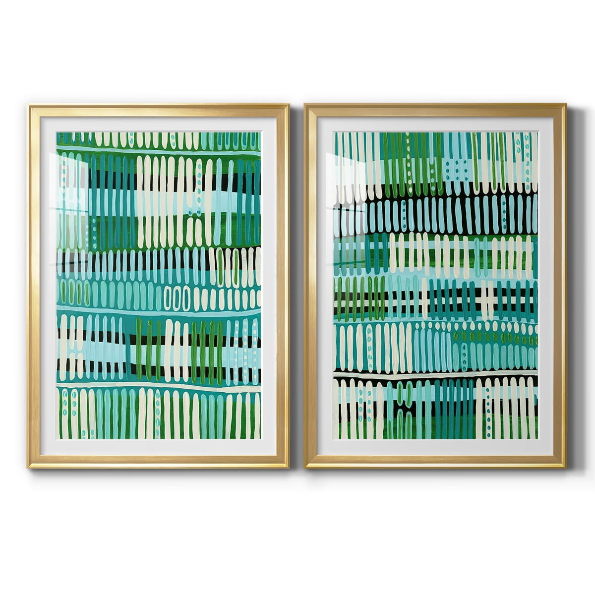 Wexford Home Teal Pattern I Premium Framed Print, 18.5" x 24.5" - Ready to Hang, Gold (Set of 2)