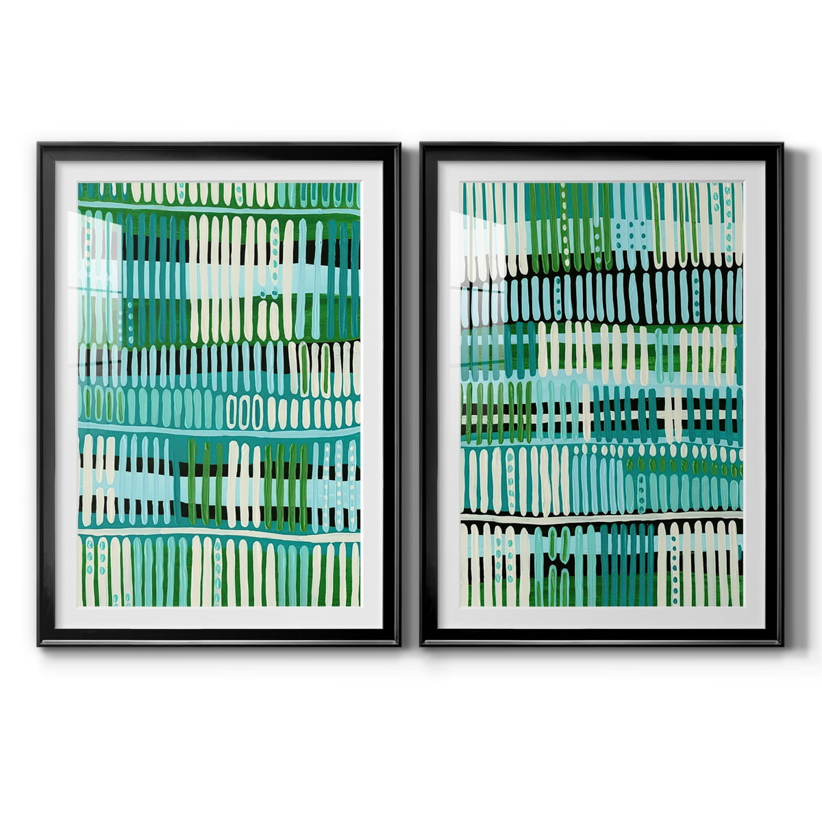 Wexford Home Teal Pattern I Premium Framed Print, 26.5" x 36.5" - Ready to Hang, Black (Set of 2)