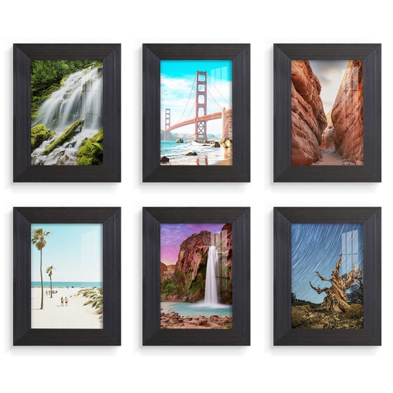 Wexford Home Textured 3.5" x 5" Black Picture Frame (Set of 6)