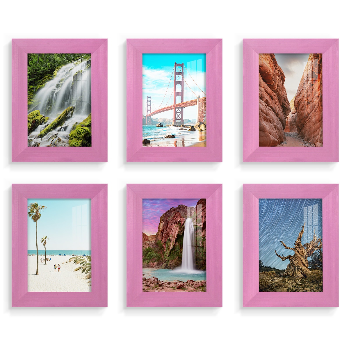 Wexford Home Textured 3.5" x 5" Pink Picture Frame (Set of 6)