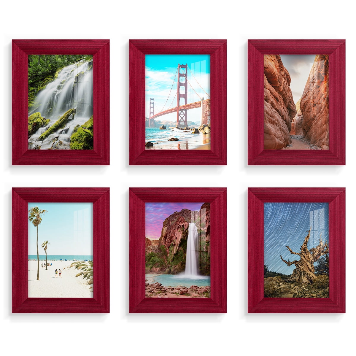 Wexford Home Textured 3.5" x 5" Red Picture Frame (Set of 6)