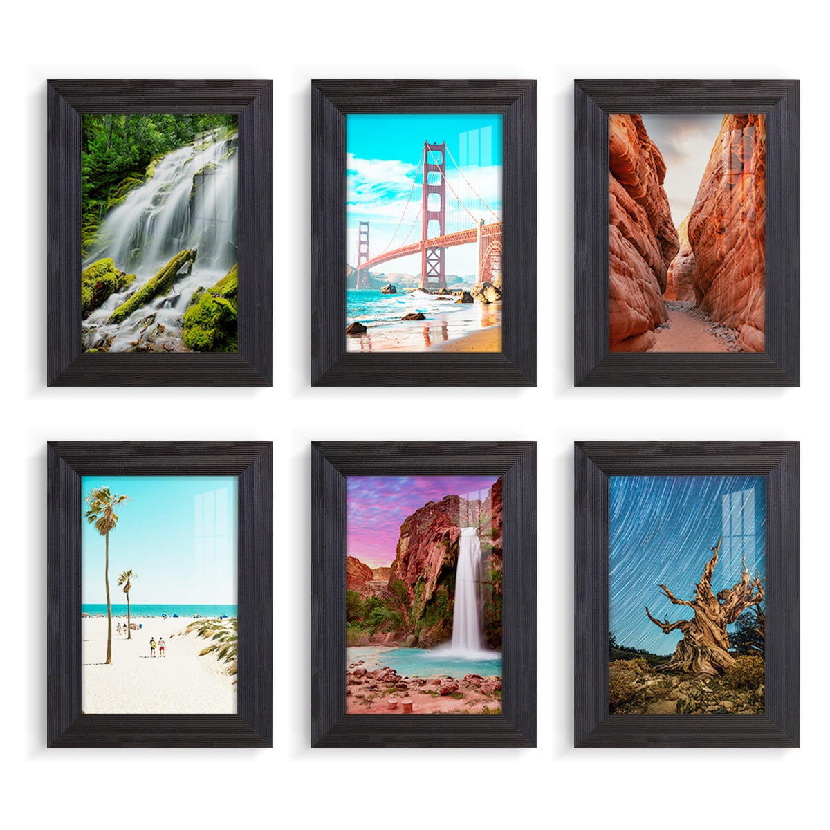 Wexford Home Textured 5" x 7" Black Picture Frame (Set of 6)