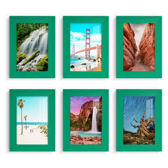Wexford Home Textured 5" x 7" Green Picture Frame (Set of 6)