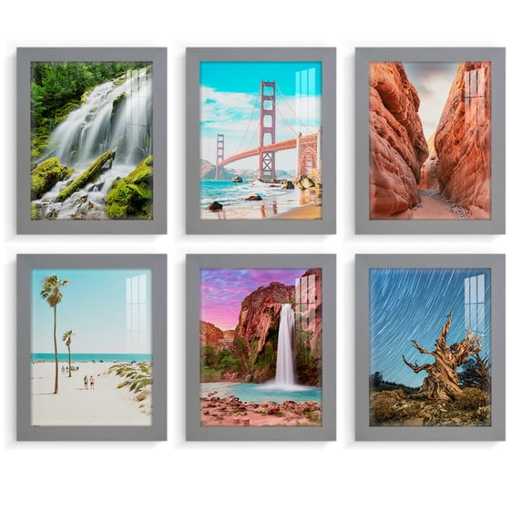 Wexford Home Textured 8" x 10" Gray Picture Frame (Set of 6)