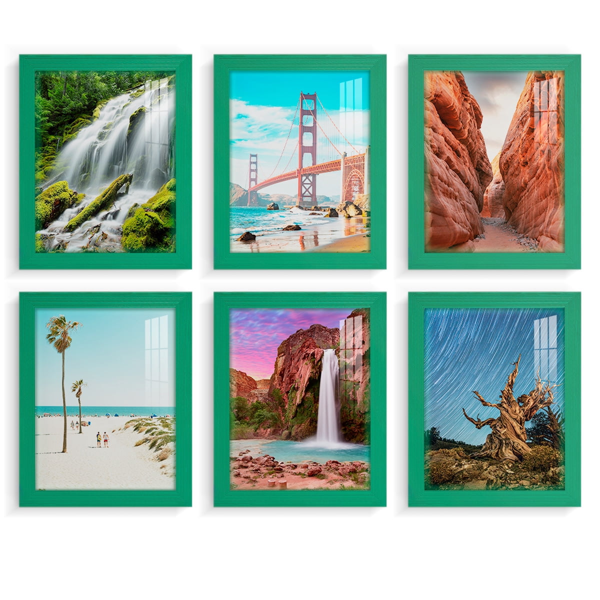Wexford Home Textured 8" x 10" Green Picture Frame (Set of 6)