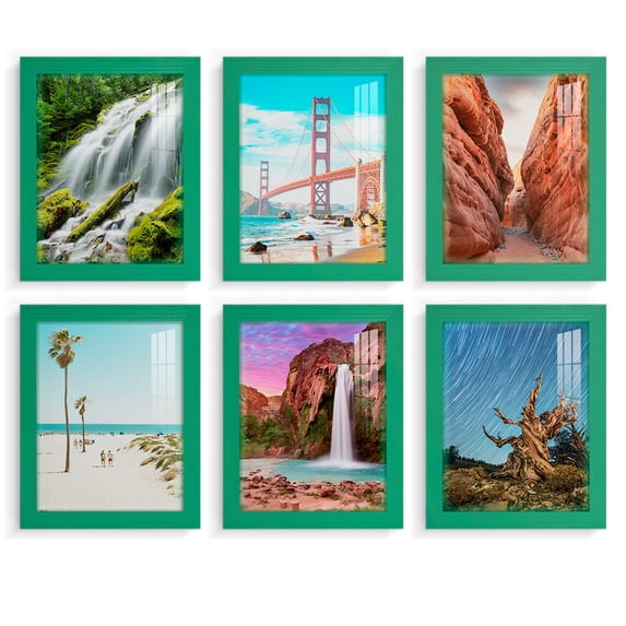 Wexford Home Textured 8" x 10" Green Picture Frame (Set of 6)