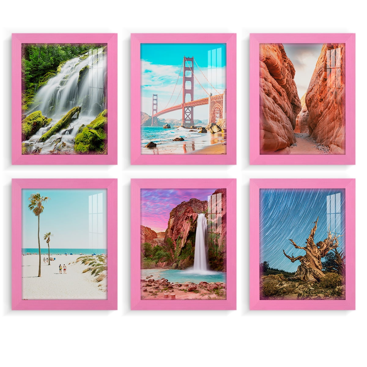 Wexford Home Textured 8" x 10" Pink Picture Frame (Set of 6)