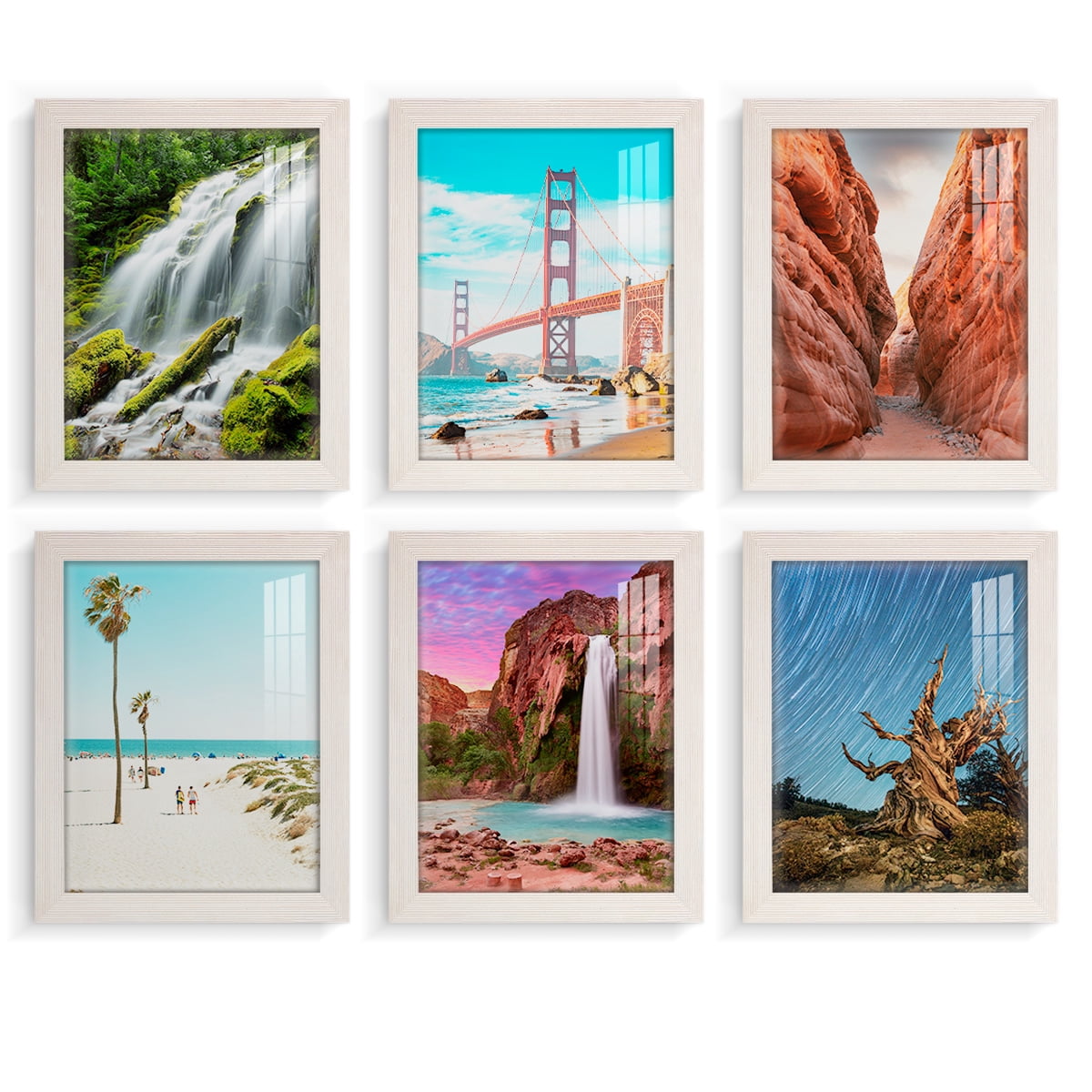 Wexford Home Textured 8" x 10" White Picture Frame (Set of 6)