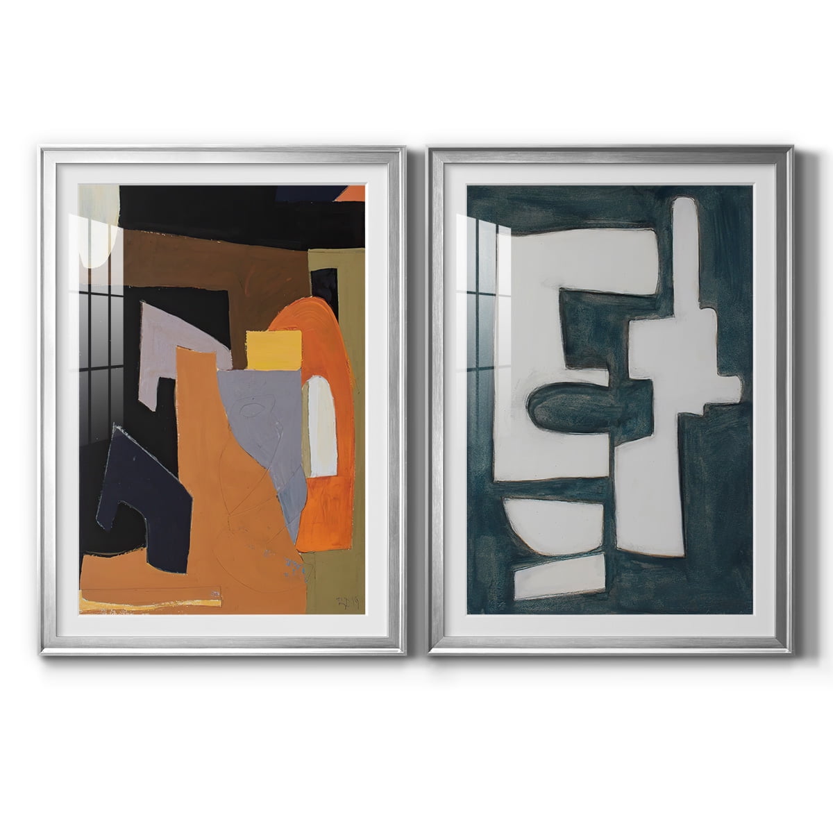 Wexford Homes The Olive Press Rooom Silver Framed Abstract Prints, 22.5" x 30.5"