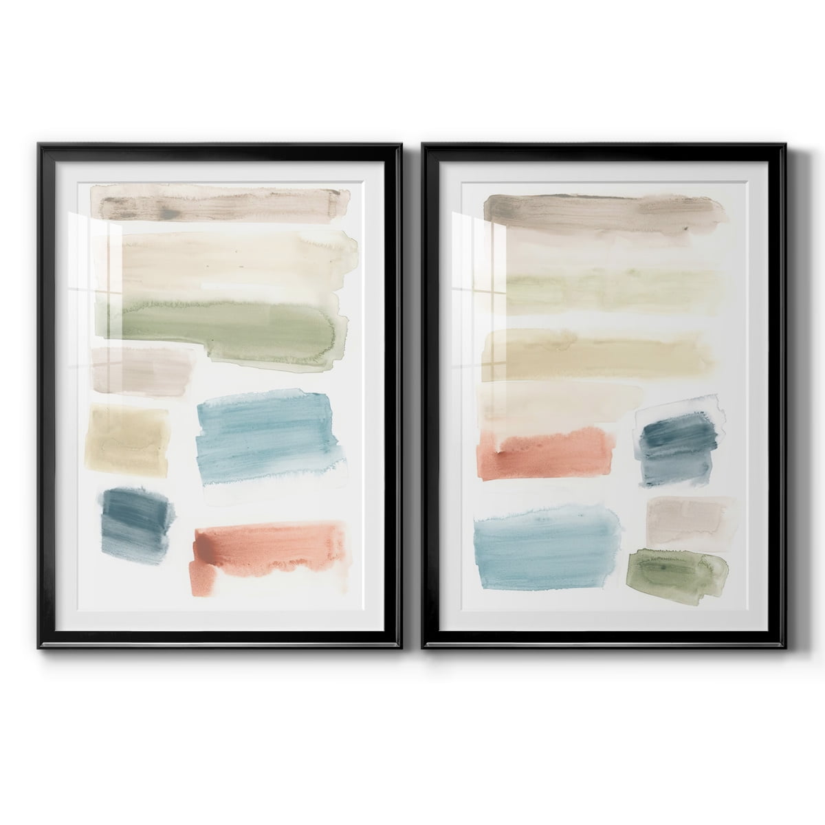 Wexford Home Watercolor Swatches I Premium Framed Print, 18.5" x 24.5" - Ready to Hang, Black (Set of 2)