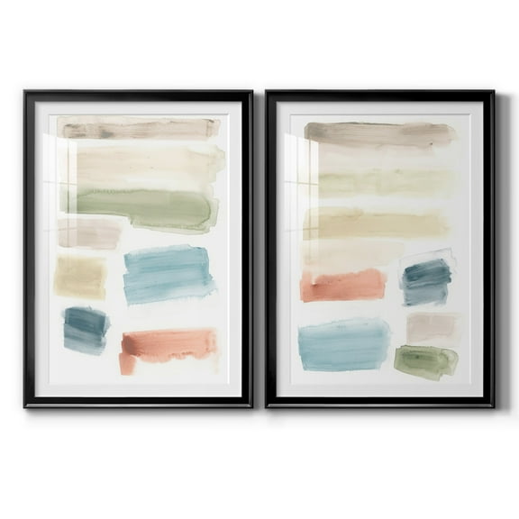 Wexford Home Watercolor Swatches I Premium Framed Print, 22.5" x 30.5" - Ready to Hang, Black (Set of 2)