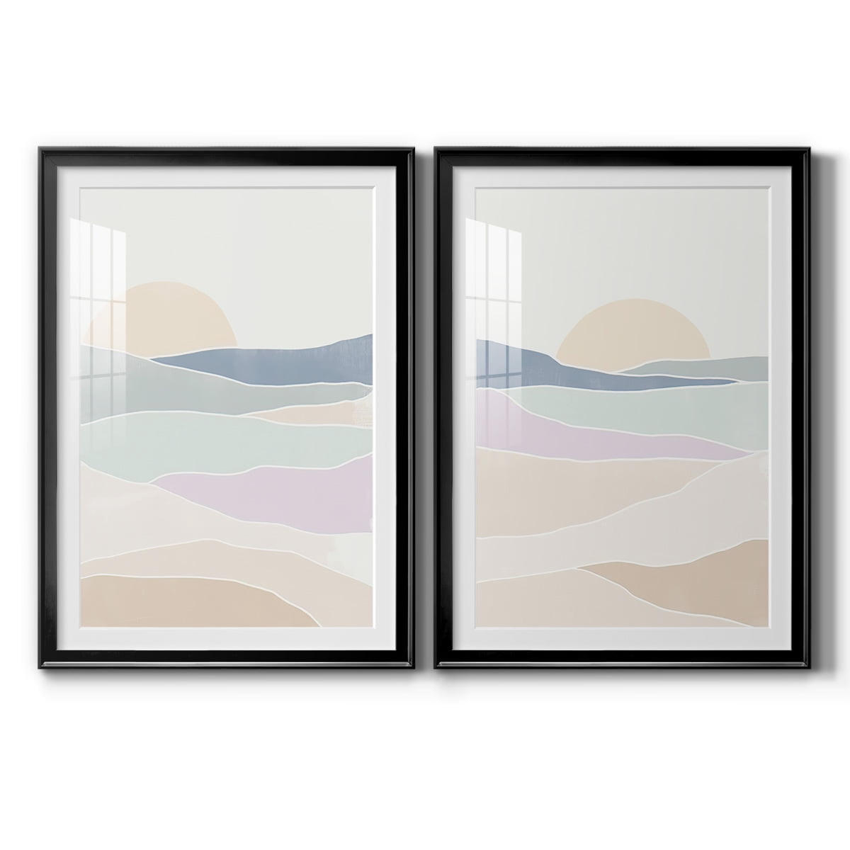 Wexford Home Wave Tableau I Premium Framed Print, 26.5" x 36.5" - Ready to Hang, Black (Set of 2)