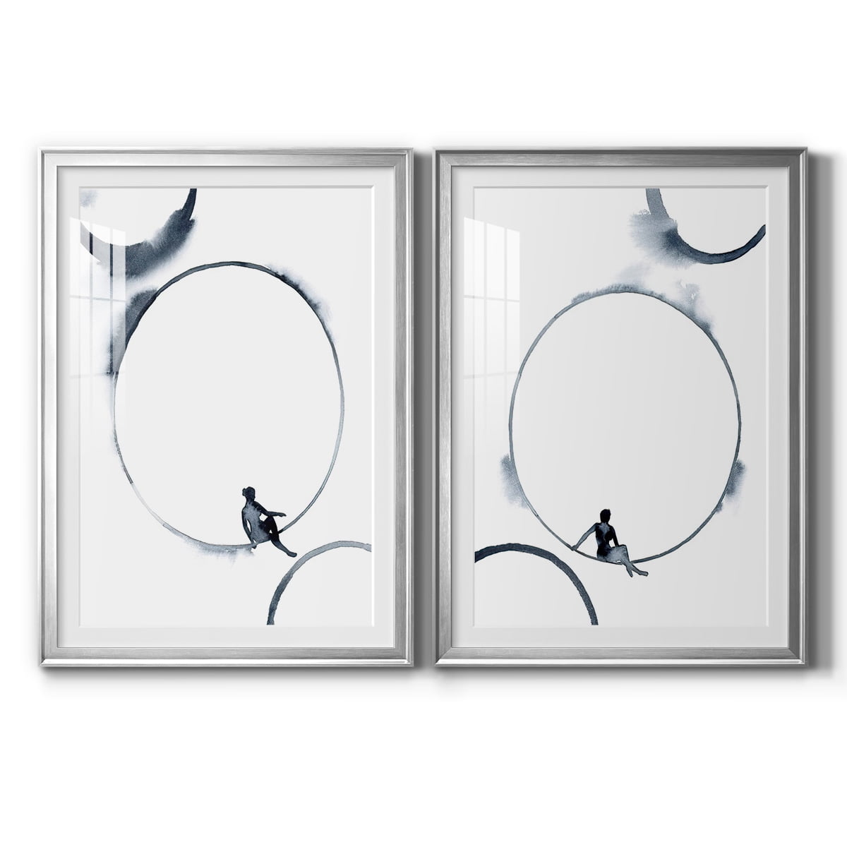 Wexford Home Woman in the Moon I Premium Framed Print, 26.5" x 36.5" - Ready to Hang, Silver (Set of 2)