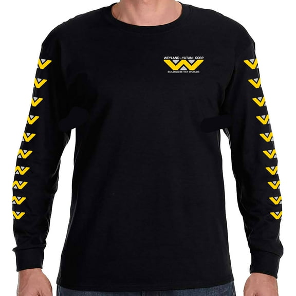 Weyland Yutani Corp Logo Double Sided Long Sleeve Adult T-Shirt-XXL